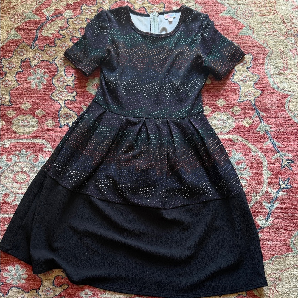LuLaRoe Black and Green Casual Dress